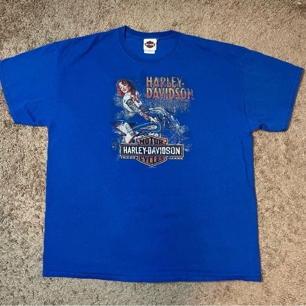 Harley Davidson Bourbon Street New Orleans 2015 Rare Blue T Shirt XL